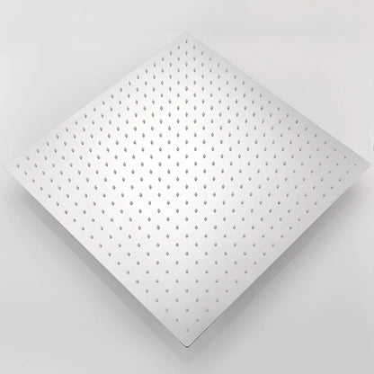 Cabezal de ducha cuadrado de lujo cromado DecorBites™ de 20 pulgadas, ultrafino, de acero inoxidable, tipo lluvia.