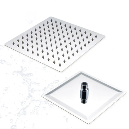 DecorBites™ 12-inch Square Rain Shower Head with Ceiling/Wall Mount in Chrome/Gold/Brushed/Black Finish