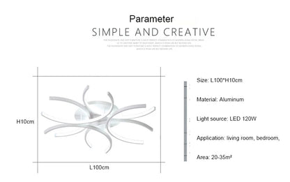 Luces LED de Lámpara de Araña Blanca Lámpara de Techo Moderna para Dormitorio Círculo Ático Sala de Estar Comedor Cocina Luminaria Interior