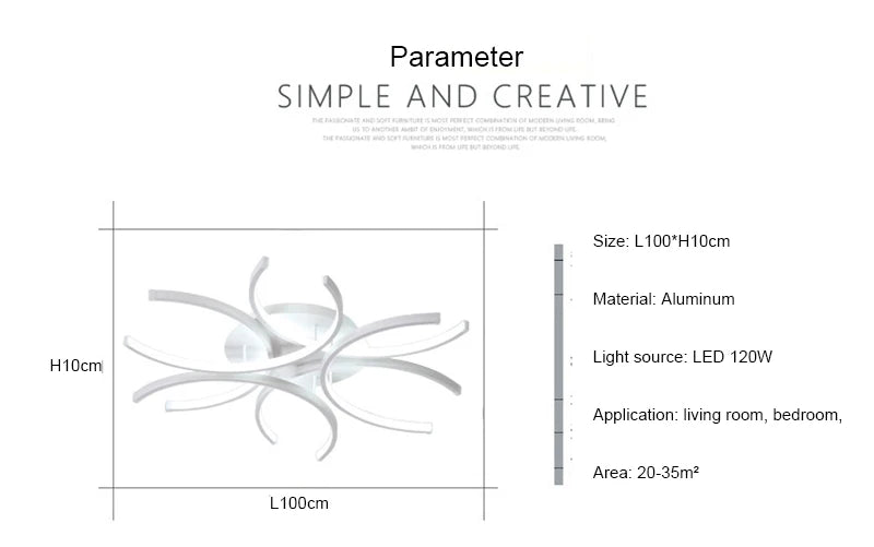 White Modern LED Chandelier For Bedroom Or Dining