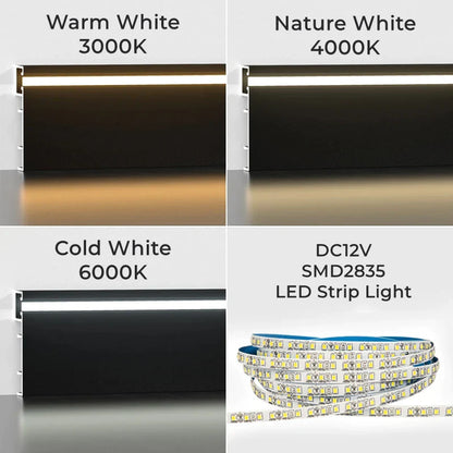 DecorBites™ LED Skirting Line Aluminum Profile Baseboard for Backlight Strip Lights