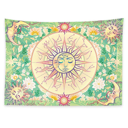 Bohemian Sun Moon Face Tapestry Art for Bedroom Living Room by Decobites