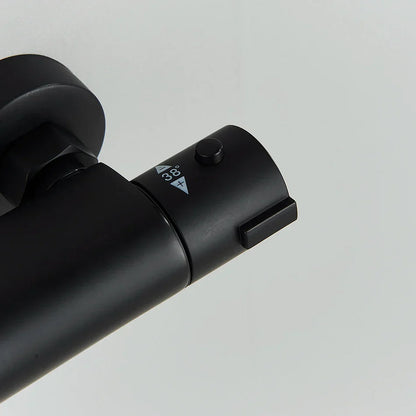 طقم دش ترموستاتي من ديكوربايتس™ باللونين الأسود والكروم مع حامل حائط - إكسسوارات الحمام