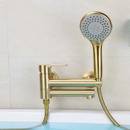DecorBites™ Brushed Gold Bathtub Shower Set, Wall Mounted Rotatable Faucet Industries