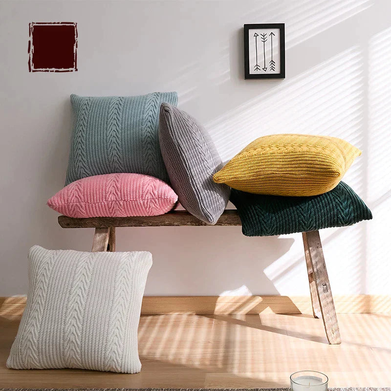 DecorBites™ Knitted Rhombus Pillowcase: Super Soft Throw Pillow Cover for Home Decor