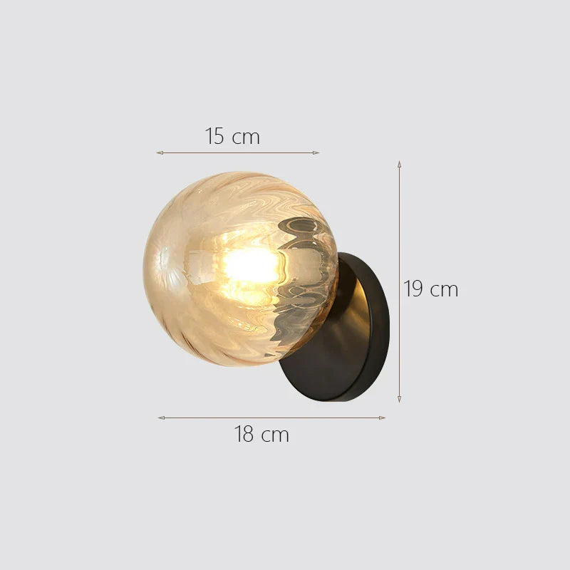 Lámpara de pared de bola de cristal DecorBites™: Estilo nórdico minimalista moderno, iluminación de lujo para el dormitorio