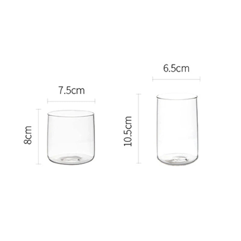 DecorBites™ Glass Drinkware Cup Set - Durable Coffee Mug, Tea, Juice, Cocktail, Whiskey Glass
