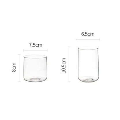 DecorBites™ Glass Drinkware Cup Set - Durable Coffee Mug, Tea, Juice, Cocktail, Whiskey Glass