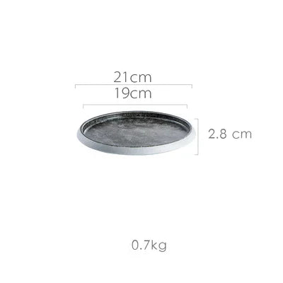 DecorBites™ Ice Cracked Glaze Ceramic Grey Plate and Bowls Set