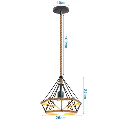 DecorBites™ Diamond Cage Iron Pendant Light for Living Dining Bedroom