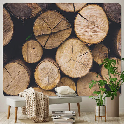 Decobites Wooden Strip Texture Boho Wall Hanging Deco for Bedroom Background