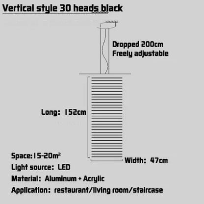 Lámpara colgante LED DecorBites™ con diseño de espina de pescado para decoración nórdica moderna