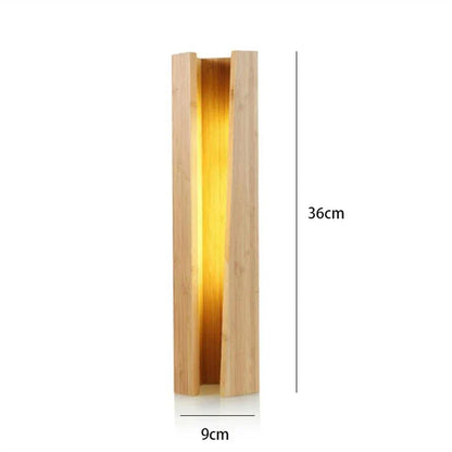 DecorBites™ Bamboo Pentagonal LED Desk Lamp: Soft Glow for Home Office Bedside Reading