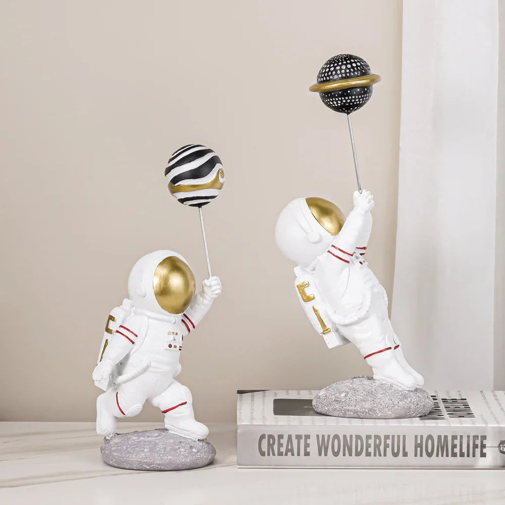 DecorBites™ Astronauts Figurines Gold Tabletop Decoration Creative Spaceman Figures