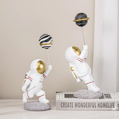 DecorBites™ Astronauts Figurines Gold Tabletop Decoration Creative Spaceman Figures