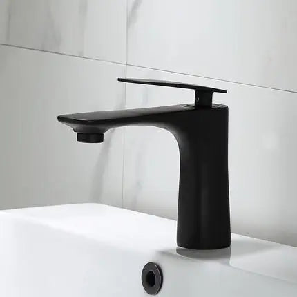 DecorBites™ Black & Gold Basin Faucet | Bathroom Sink Tap Hot Cold Mixer Tap
