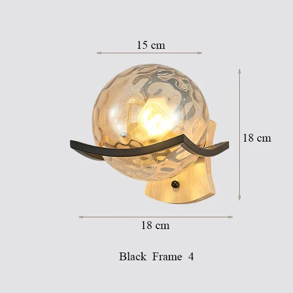 DecorBites™ Japanese Moon Wood Wall Lamp - Minimalist Design - LED Sconce Lights