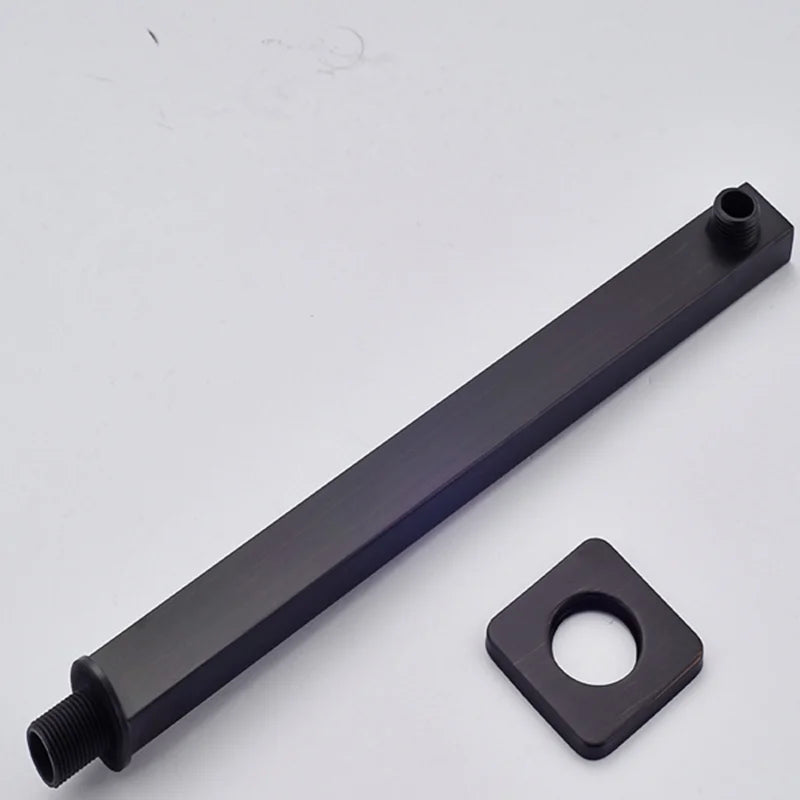 DecorBites™ 12" Matte Black Rainfall Shower Head Set with Shower Arm