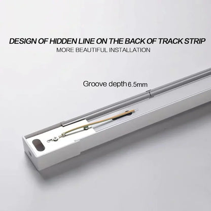 DecorBites™ 1 متر من الألومنيوم الأسود والأبيض موصل سلكي لمسار السكة الحديدية لتركيب كشاف الإضاءة