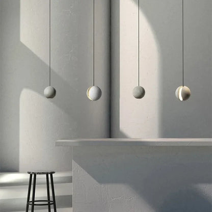 DecorBites™ Industrial Moon Cement Pendant Light for Kitchen, Bar, and Bedside