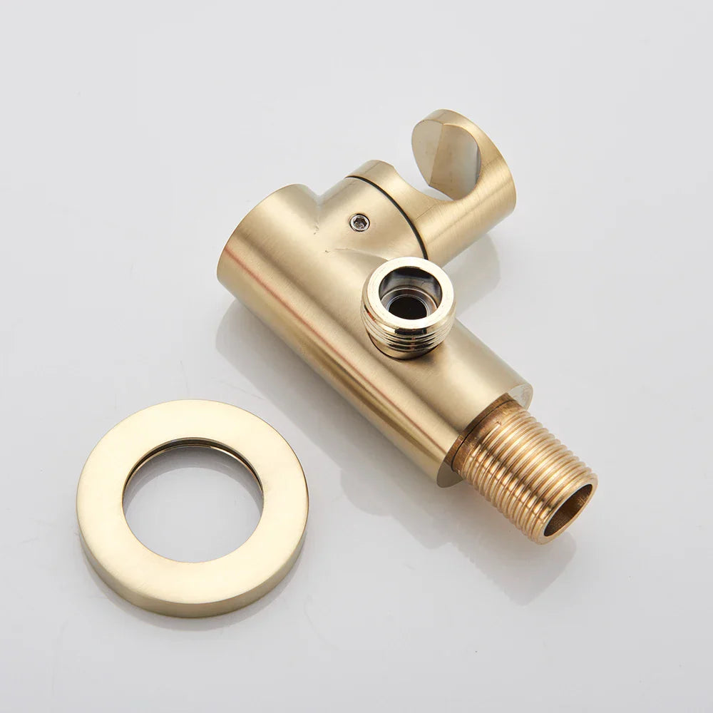 DecorBites™ Golden Bathtub Faucet with Rotating Spout and Wall Mount - Plastic Hand Shower