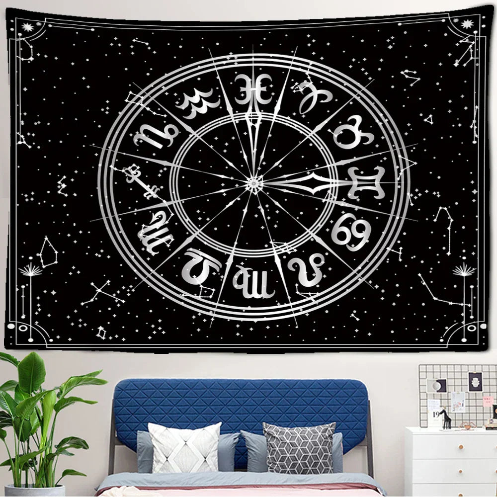 Decobites Sun and Moon Mandala Tapestry - Hippie Dorm Decor Rug