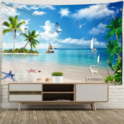 Decobites Seascape Bohemian Tapestry Wall Art for Aesthetic Home Decor