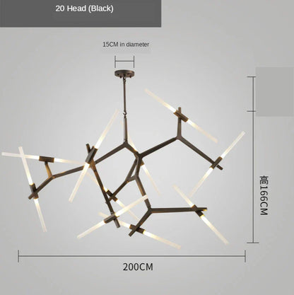 DecorBites™ Gold LED Chandelier: Modern Nordic Lighting Fixture for Indoor Decor.