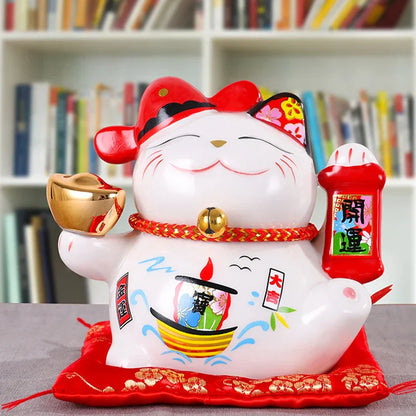 DecorBites™ Ceramic Maneki Neko Piggy Bank: Creative Home Decor & Lucky Cat Business Gift