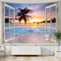 Decobites Sunset Coconut Tree Seaside Tapestry: Bohemian Room Decor & Aesthetics