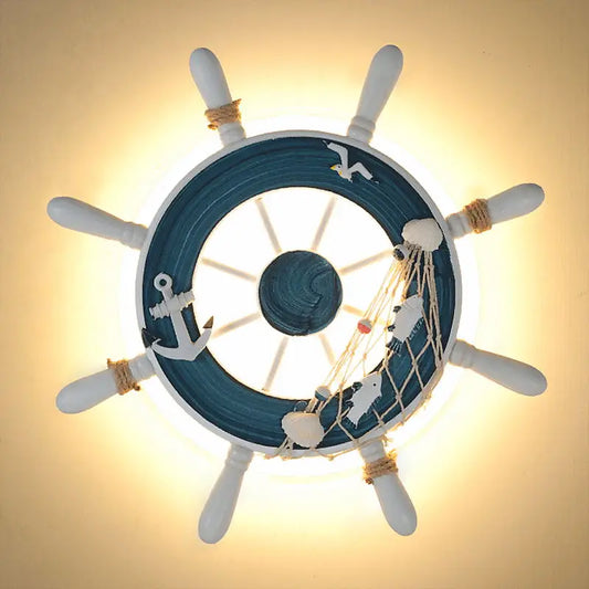 DecorBites™ Kids LED Ship Rudder Wall Light - Mediterranean Decor Ocean Theme