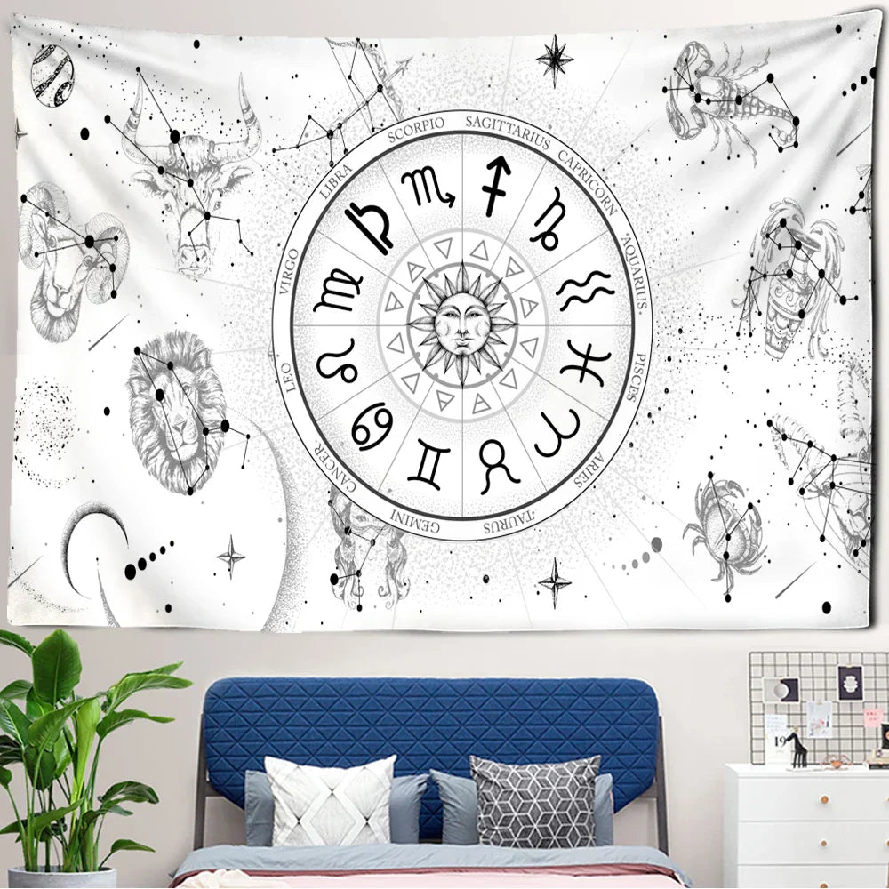 Decobites Sun and Moon Mandala Tapestry - Hippie Dorm Decor Rug