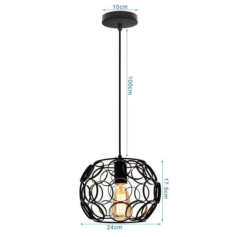 Black Retro Cage Pendant Light