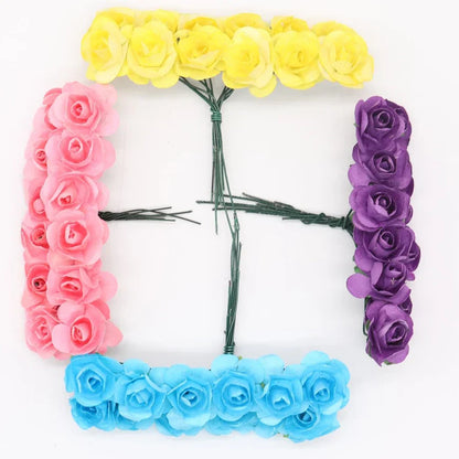 DecorBites™ 144 piezas de flores de papel artificiales de 2 cm para decoración de bodas y manualidades