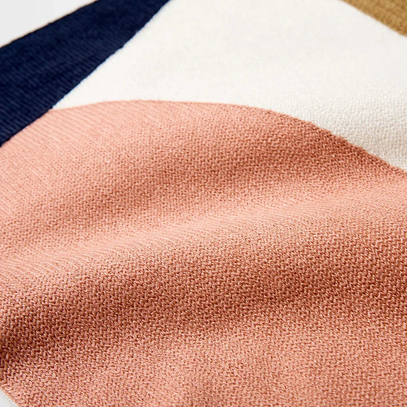 غطاء وسادة مطرز تجريدي من DecorBites™ مقاس 45×45 سم، وردي بيج، لغرفة المعيشة