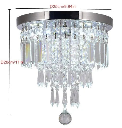DecorBites™ Diamond Crystal LED Ceiling Chandelier Pendant Light for Elegant Living Spaces