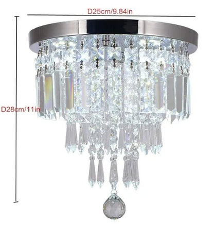 DecorBites™ Diamond Crystal LED Ceiling Chandelier Pendant Light for Elegant Living Spaces