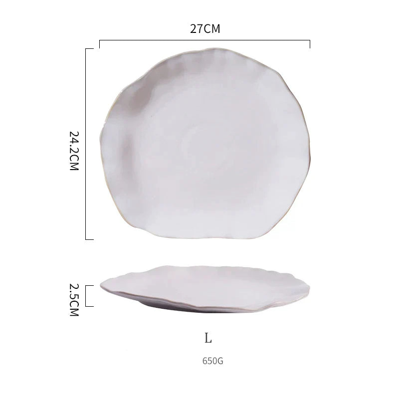 DecorBites™ Ceramic Dinner Plate Set - Premium Quality Round Plates for Restaurants and Home Use