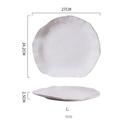 DecorBites™ Ceramic Dinner Plate Set - Premium Quality Round Plates for Restaurants and Home Use