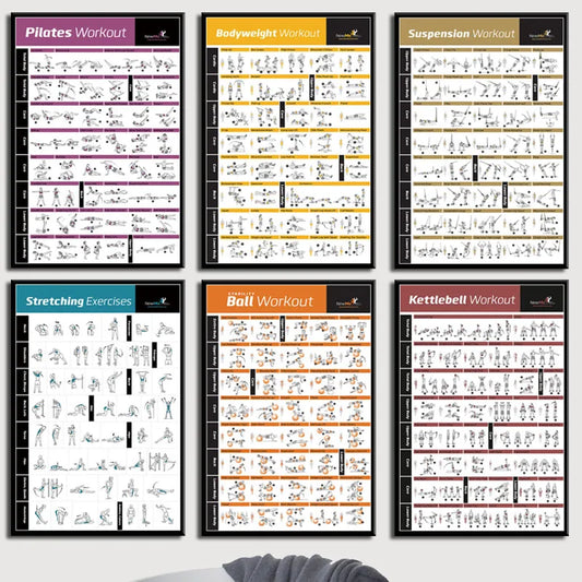 DecorBites™ Bodybuilding Workout Home Gym Canvas Poster Wall Art Fitness Training Chart