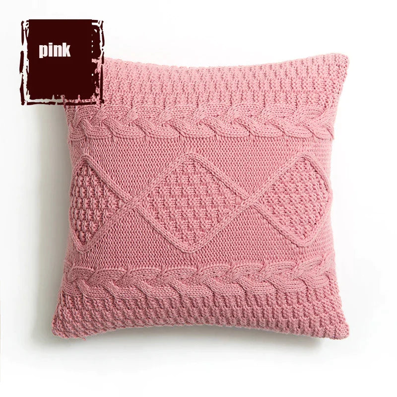 DecorBites™ Knitted Rhombus Pillowcase: Super Soft Throw Pillow Cover for Home Decor