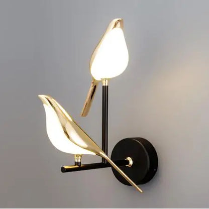 DecorBites™ Golden Bird LED Wall Lamp: Modern Design for Hallway, Stairs, Living Room, Bedroom Decor