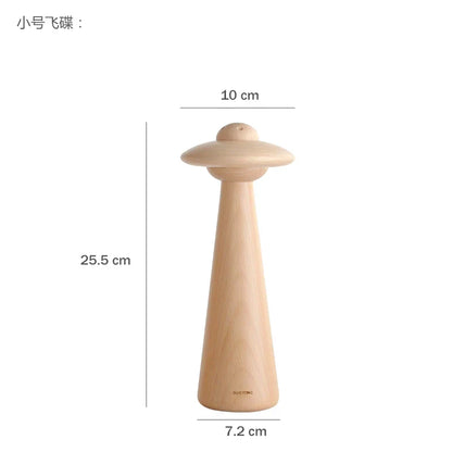 DecorBites™ Kids UFO Wood LED Table Lamp: Modern, Dimmable, Cartoon Design, Ideal for Children's Bedroom