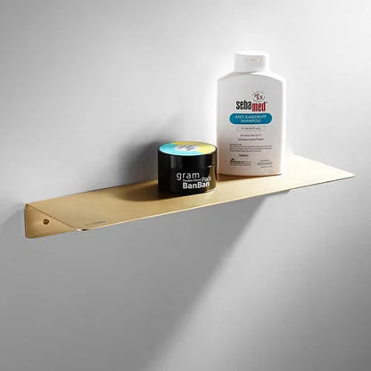 DecorBites™ Brushed Gold Bathroom Hardware Set: Towel Rack, Corner Shelf, Paper Holder, Hook, Toilet Brush Holder