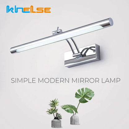 DecorBites™ LED Stainless Steel Bathroom Wall Lamp Switch Waterproof Cosmetic Mirror Sconce