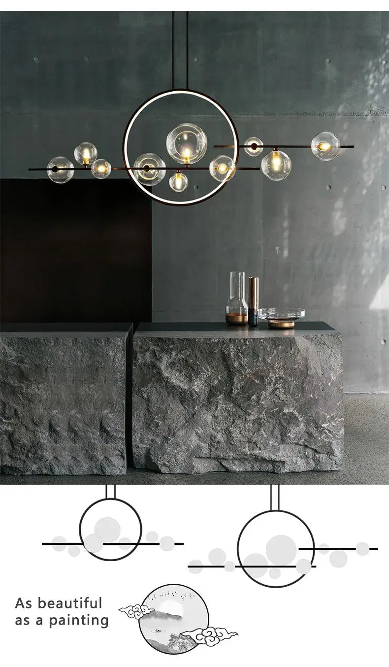 Decorbites™ Nordischer Glasblasen-LED-Kronleuchter - Schwarz