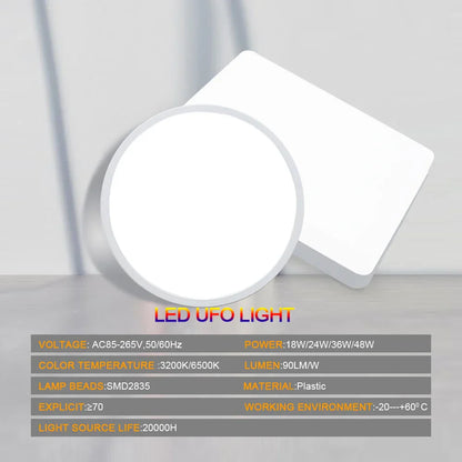 DecorBites™ LED Ceiling Light: Modern Ultra-thin Panel, 6-48W, Surface Mounted for Living Room