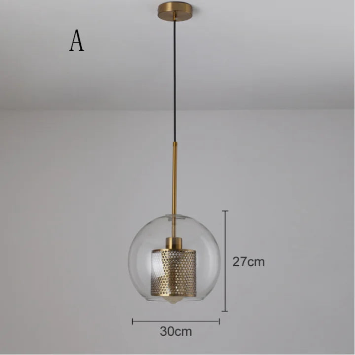 DecorBites™ Glass Ball Pendant Light: Modern Hanging Lamp for Kitchen, Dining, Living Room
