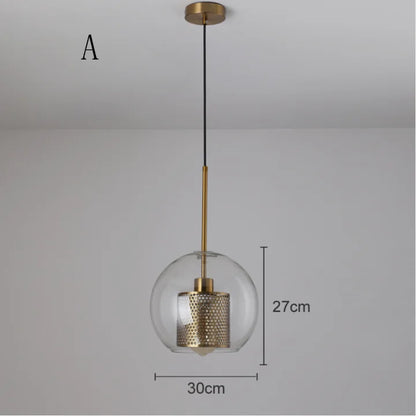 DecorBites™ Glass Ball Pendant Light: Modern Hanging Lamp for Kitchen, Dining, Living Room