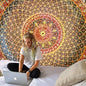 Decobites Floral Boho Mandala Tapestry Wall Hanging Hippie Psychedelic Carpet